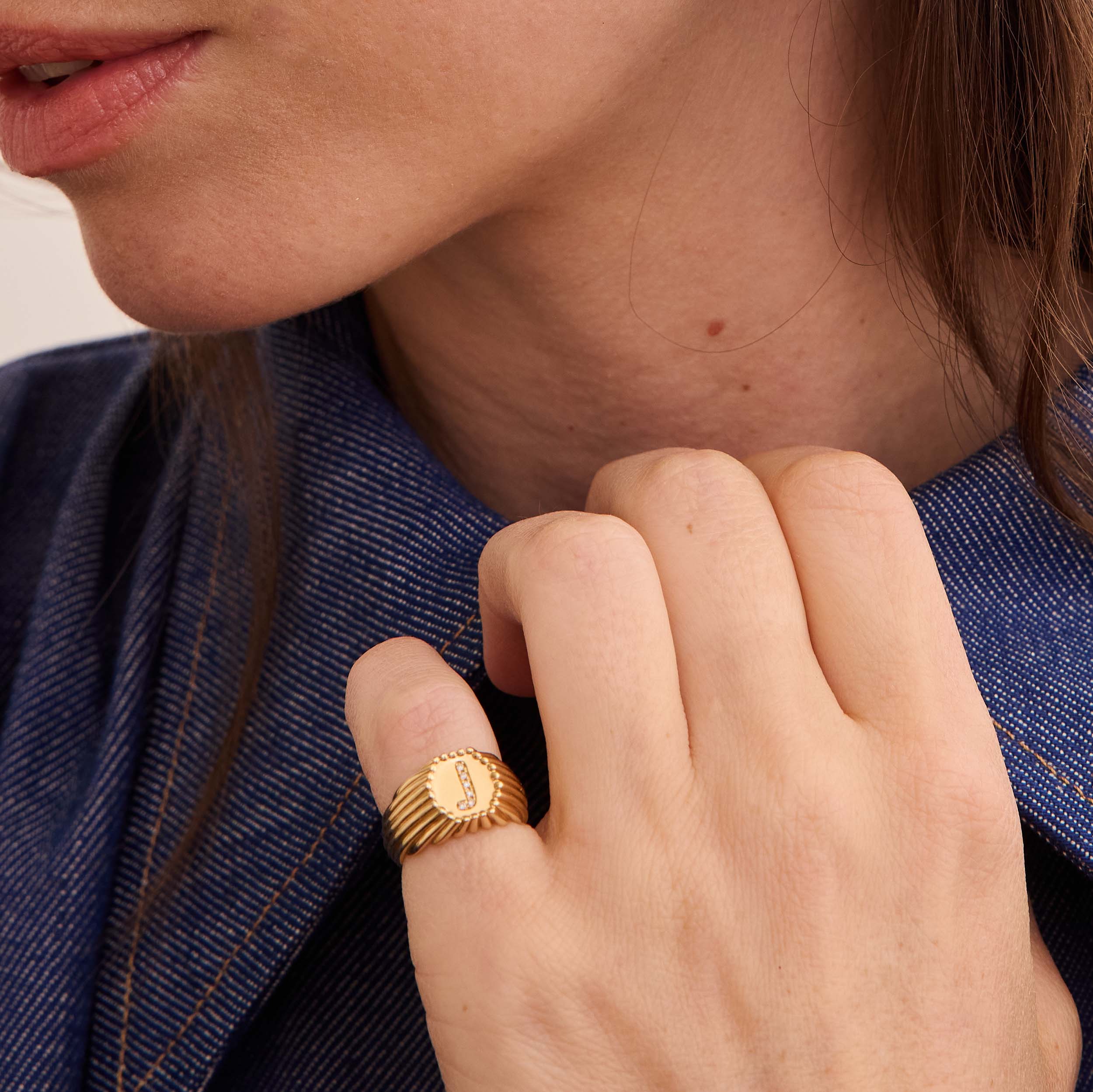 Bague En Or 18 Carats Avec 5 Saphirs - Poinçon Aigle - Taille 63 - Occasion