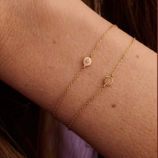 Bracelet Éternité - Or 18 carats et saphir rose