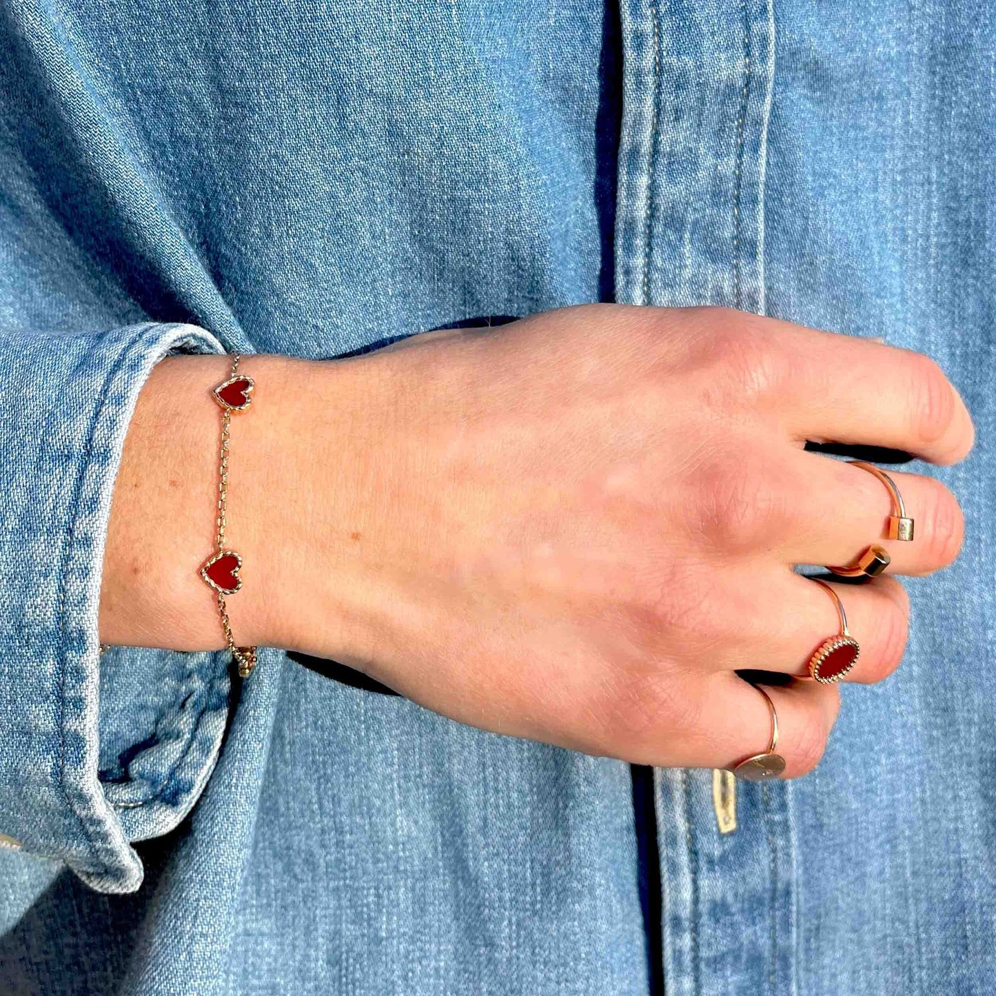 Bracelet Nuances Coeur cornaline