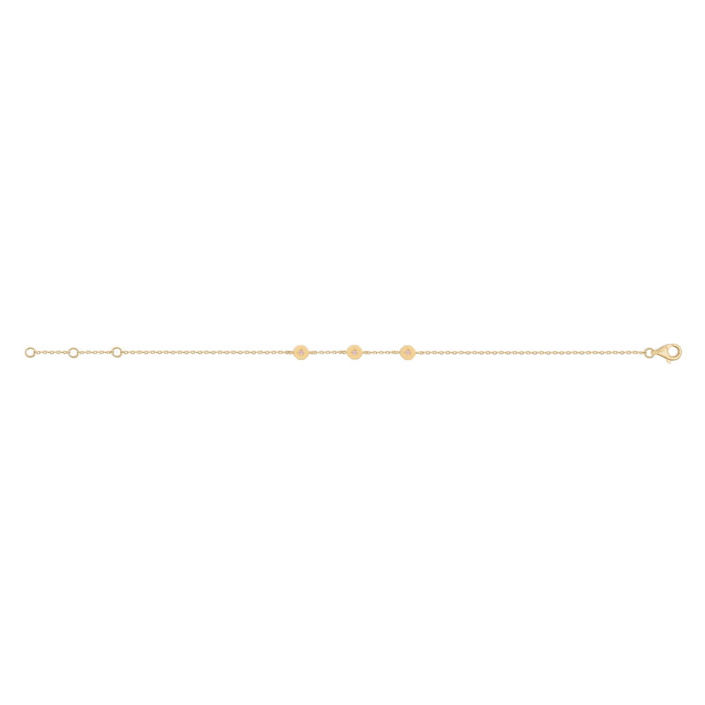 Bracelet Éternité - Or 18 carats et saphir rose