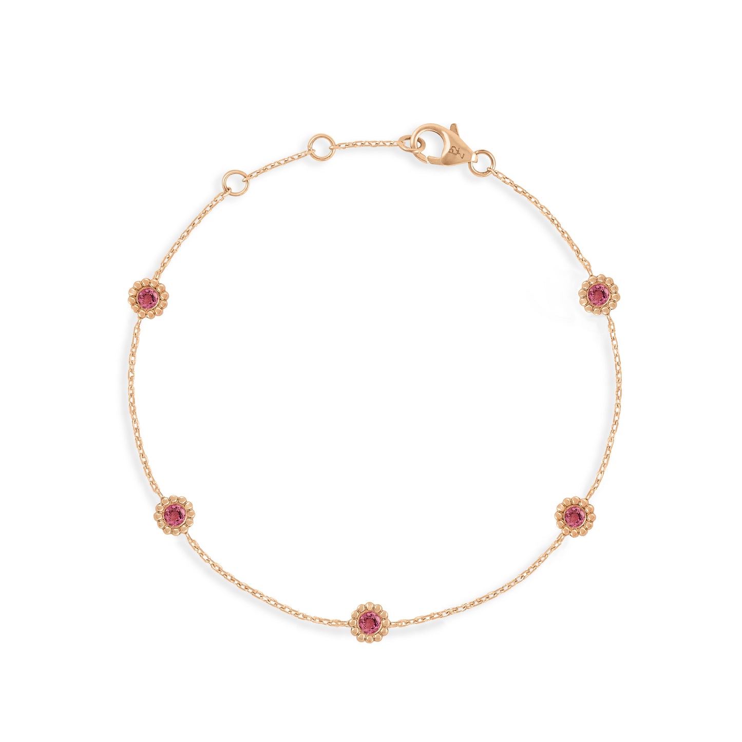Bracelet Marguerite saphir rose