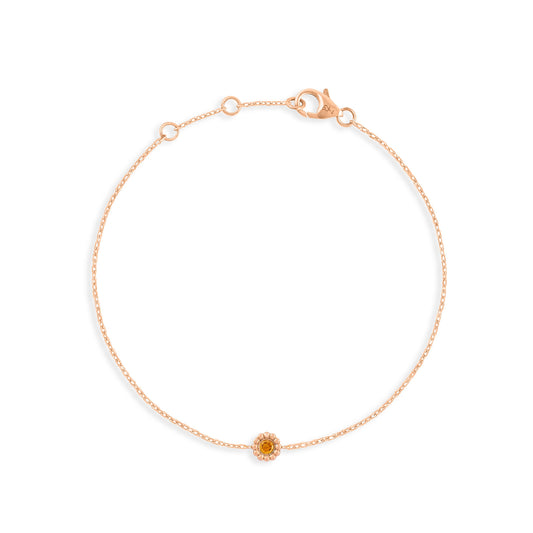 Bracelet Marguerite saphir orange - Or rose 18 carats