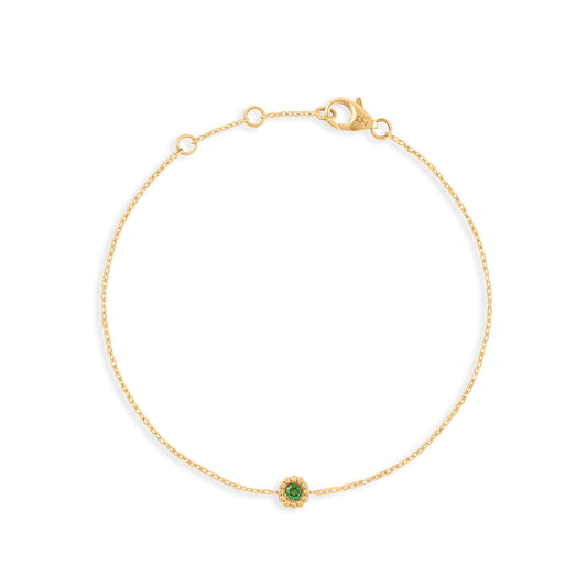 Bracelet Marguerite tsavorite - Or jaune 18 carats