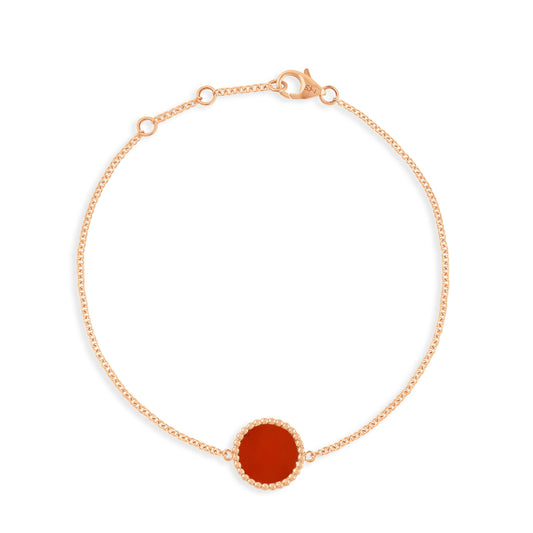 Bracelet Nuances cornaline - Or rose 18 carats