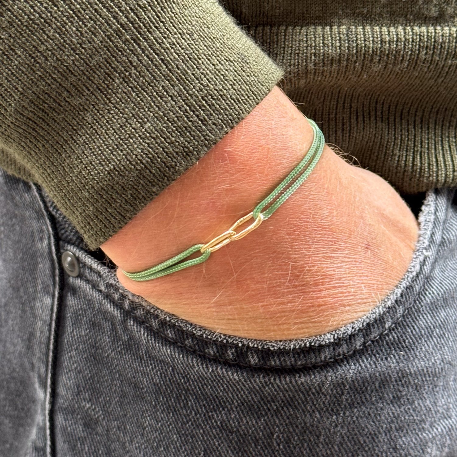 Bracelet cordon Maillons - Or 18 carats