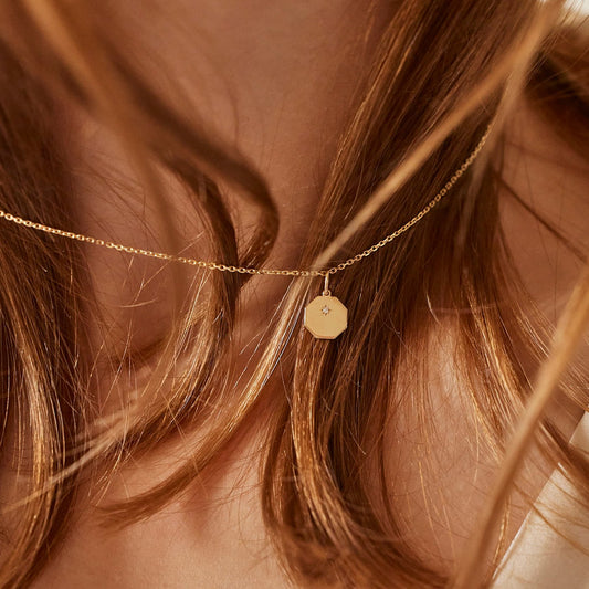 Médaille Mini Éternité - Or 18 carats et diamant