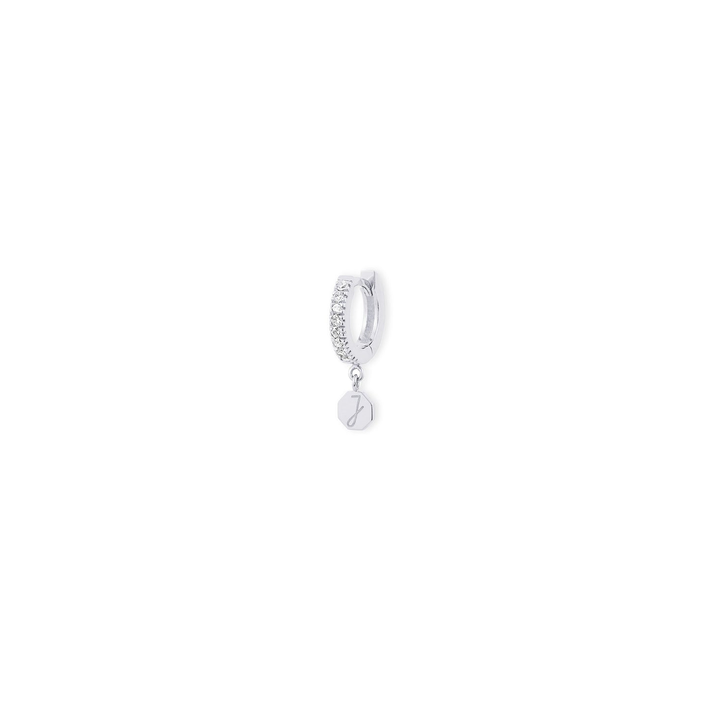 Créole Ligne Diamants personnalisée - Or 18 carats et diamants