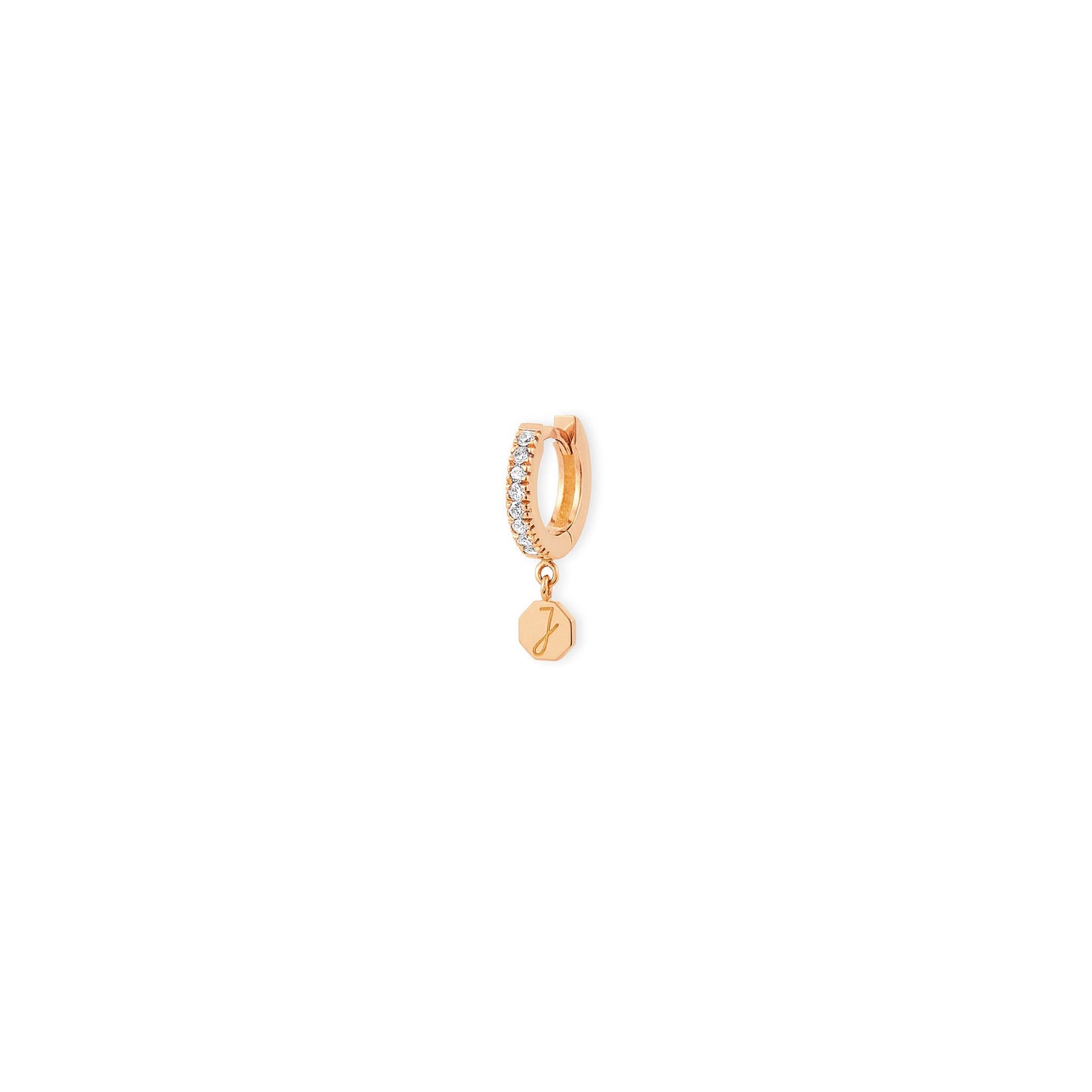 Créole Ligne Diamants personnalisée - Or 18 carats et diamants