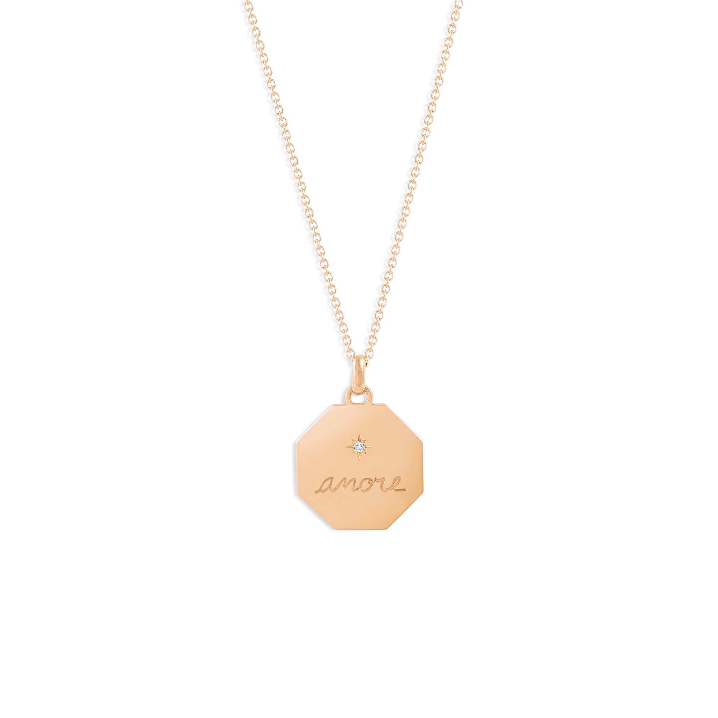 Médaille Amore - Or 18 carats et diamant