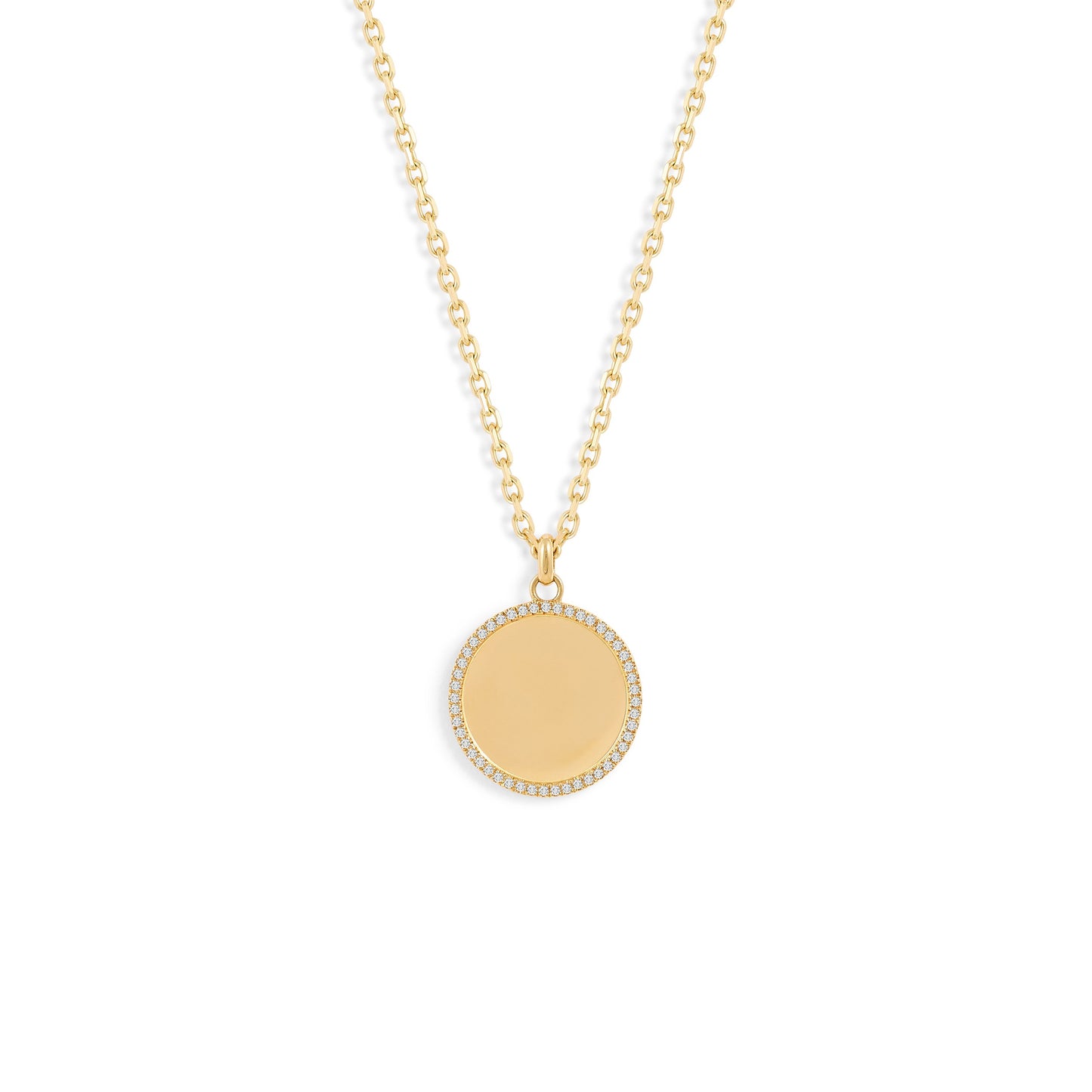 Médaille Ligne Diamants - Or 18 carats et diamants