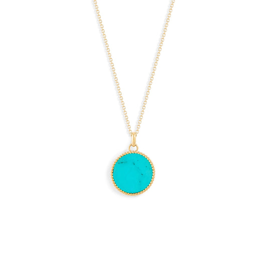 Médaille Nuances Turquoise - Or jaune 18 carats