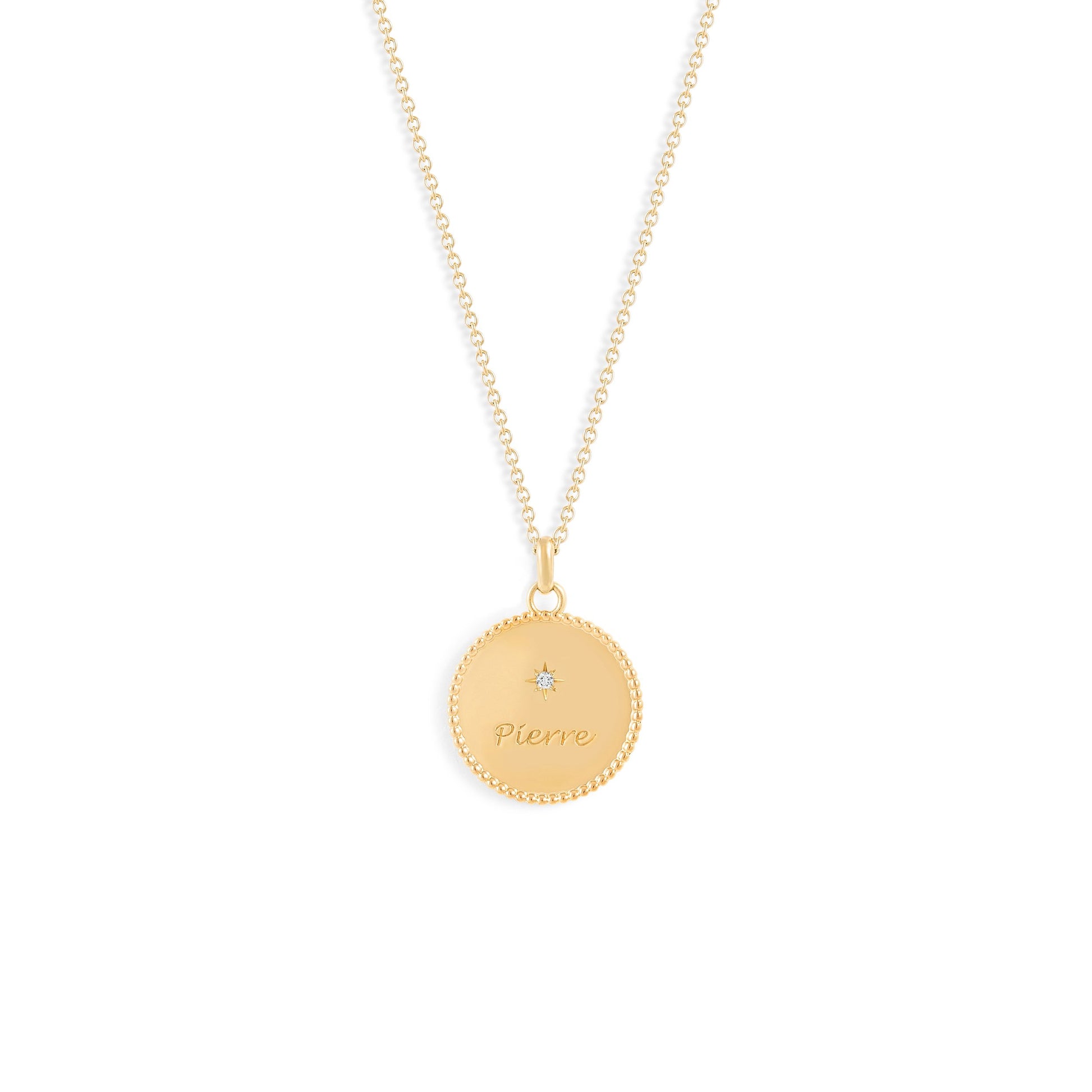 Médaille My Poinçon 22 perles d'or ronde - Or 18 carats