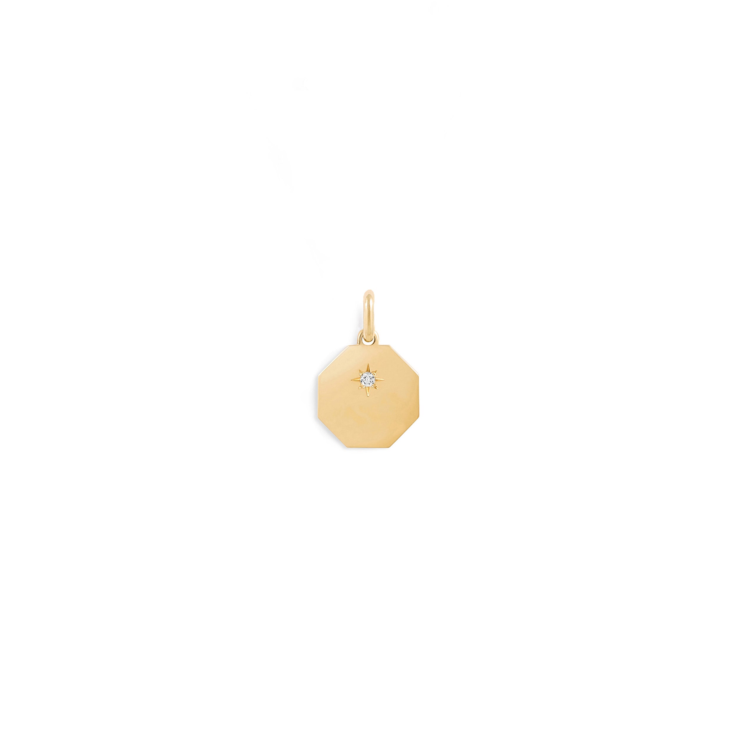 Pendentif En Or 18K Poinçonné Avec Cristaux CZ Diamant - Classique Élégant - Occasion Parfait