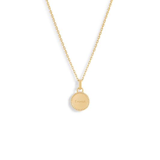 Mini médaille My Poinçon 22 perles d'or ronde - Or 18 carats