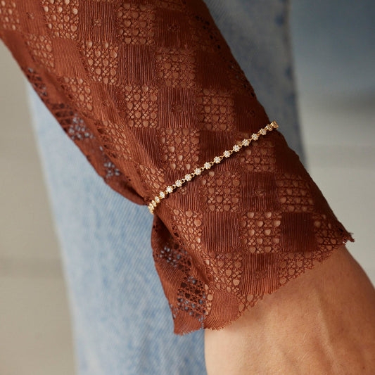 Bracelet Rivière Mini Marguerite - Or 18 carats et diamants