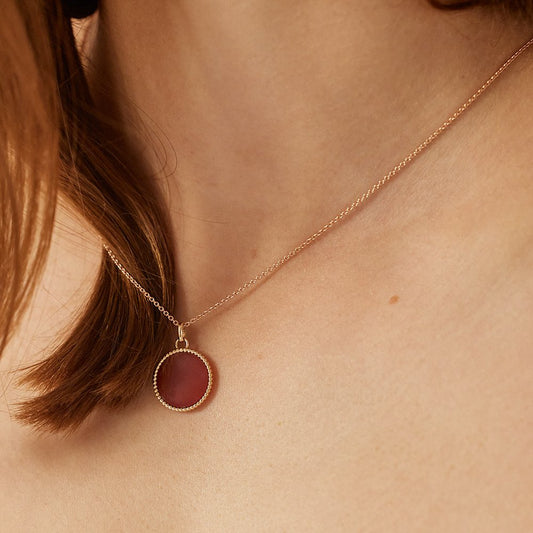 Médaille Nuances cornaline - Or 18 carats