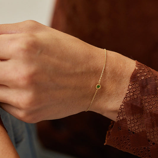 Bracelet Marguerite tsavorite - Or jaune 18 carats