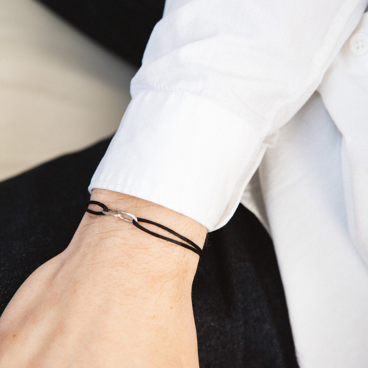 Bracelet cordon Maillons - Or 18 carats