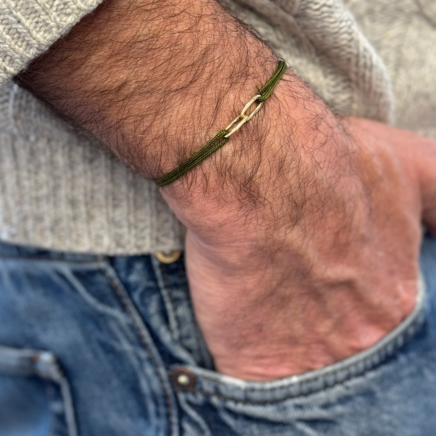 Bracelet cordon Maillons - Or 18 carats