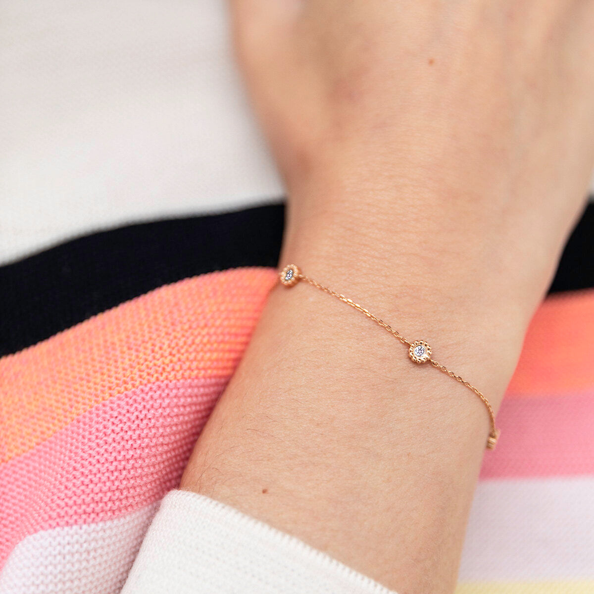 Bracelet Marguerite diamant - Or 18 carats