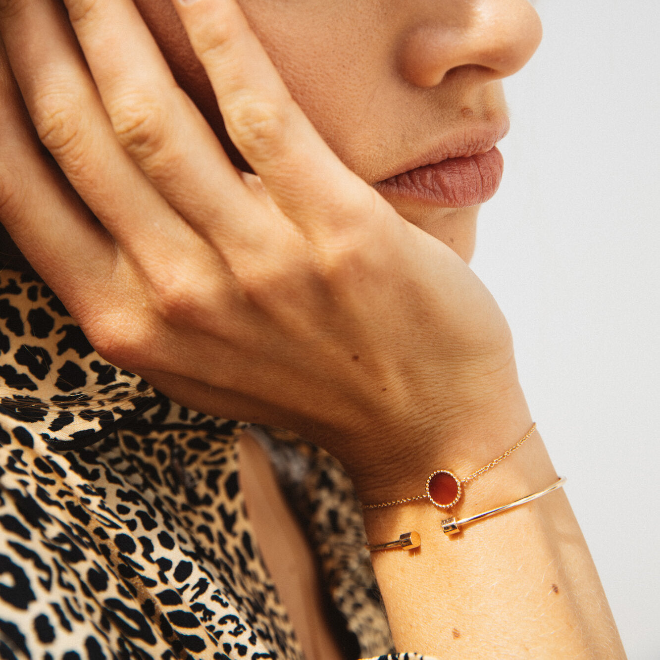 Bracelet Nuances cornaline - Or rose 18 carats