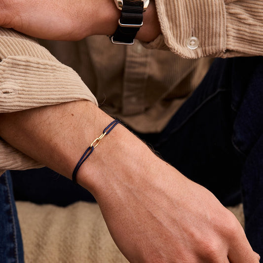 Bracelet cordon Maillons - Or 18 carats