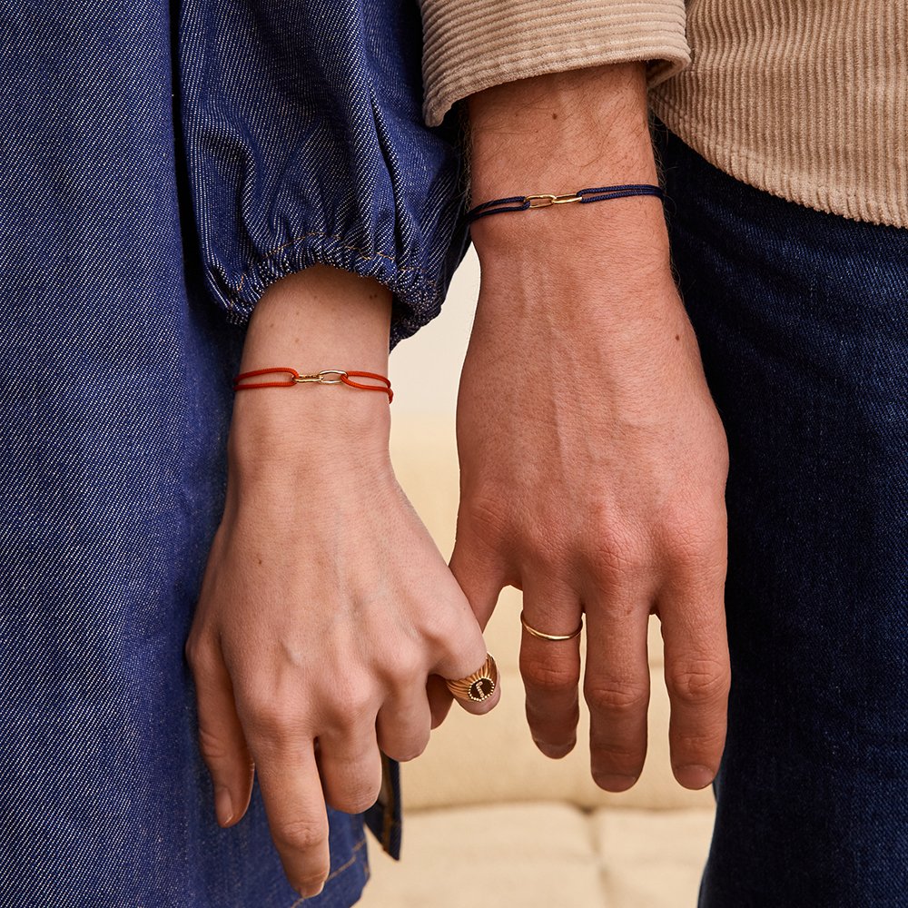 Bracelet cordon Maillons - Or 18 carats