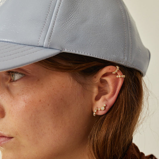 Ear cuff Mini Marguerite - Or 18 carats et diamants