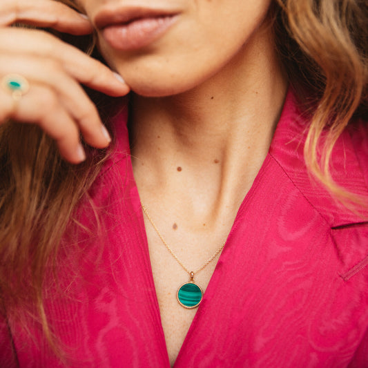 Médaille Nuances malachite - Or jaune 18 carats