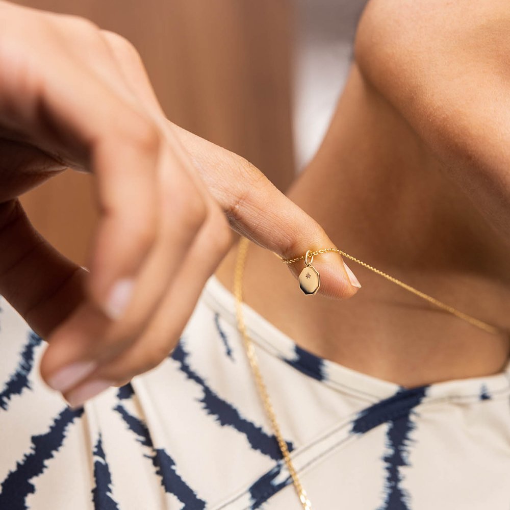 Médaille Mini Éternité - Or 18 carats et diamant