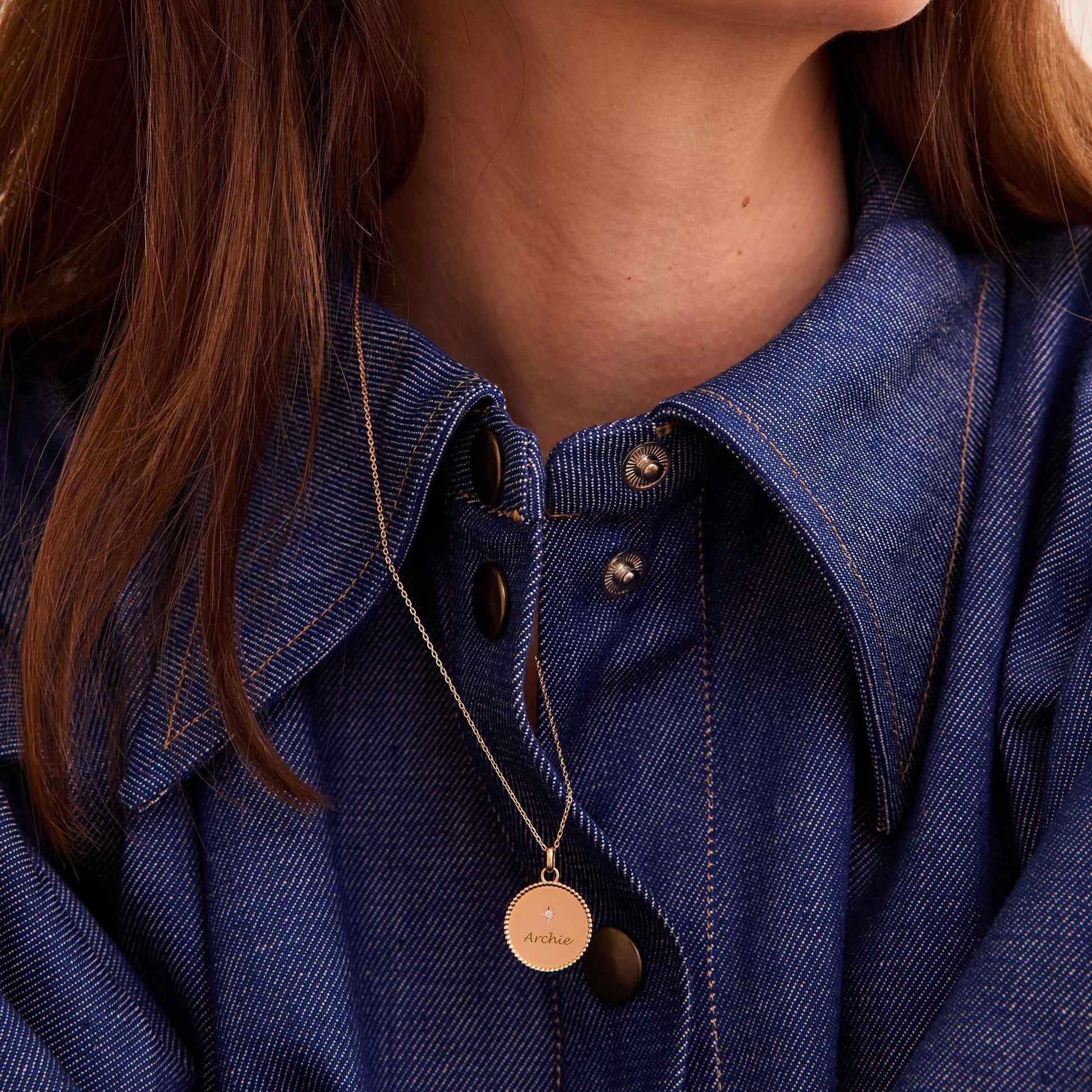 Médaille My Poinçon 22 perles d'or ronde - Or 18 carats