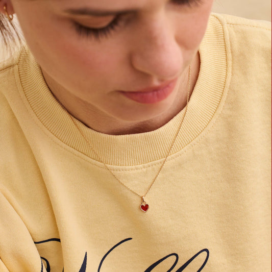 Pendentif Nuances coeur cornaline - Or rose 18 carats