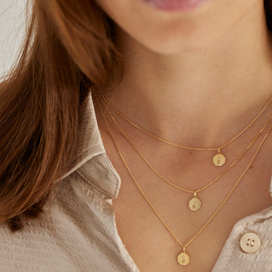 Médaille Mini Fortuna Trèfle - Or 18 carats et diamant