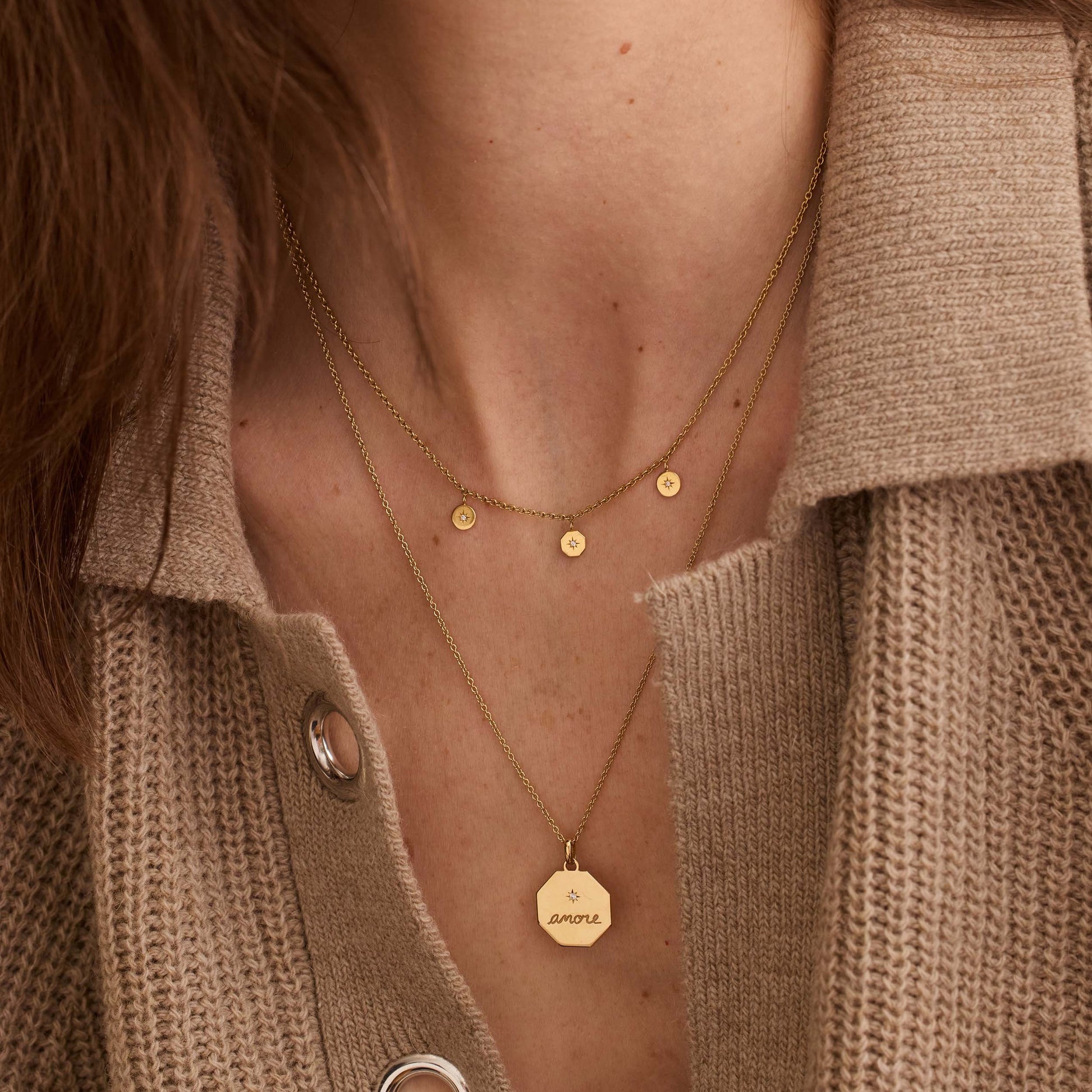 Médaille Amore - Or 18 carats et diamant