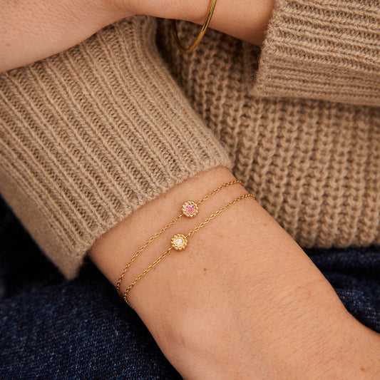 Bracelet Marguerite saphir rose