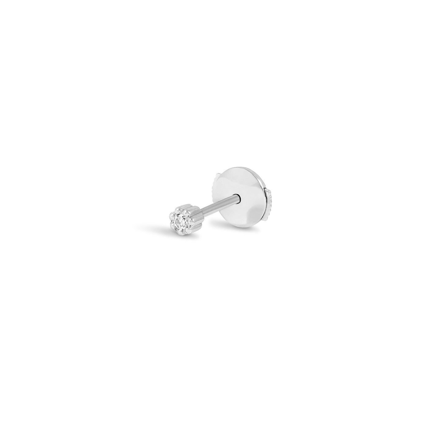 Puce d'oreille Mini Marguerite - Or 18 carats et diamant