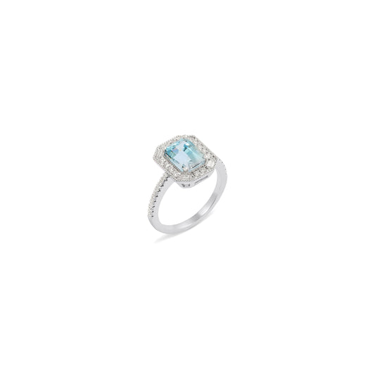 Bague Art Déco - Aigue-marine