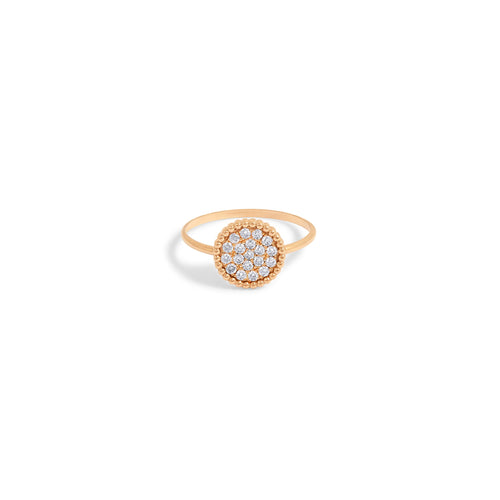 Bague Or 18 Carats Avec Diamants 0.06 Ct - Style Art Déco - Taille 48