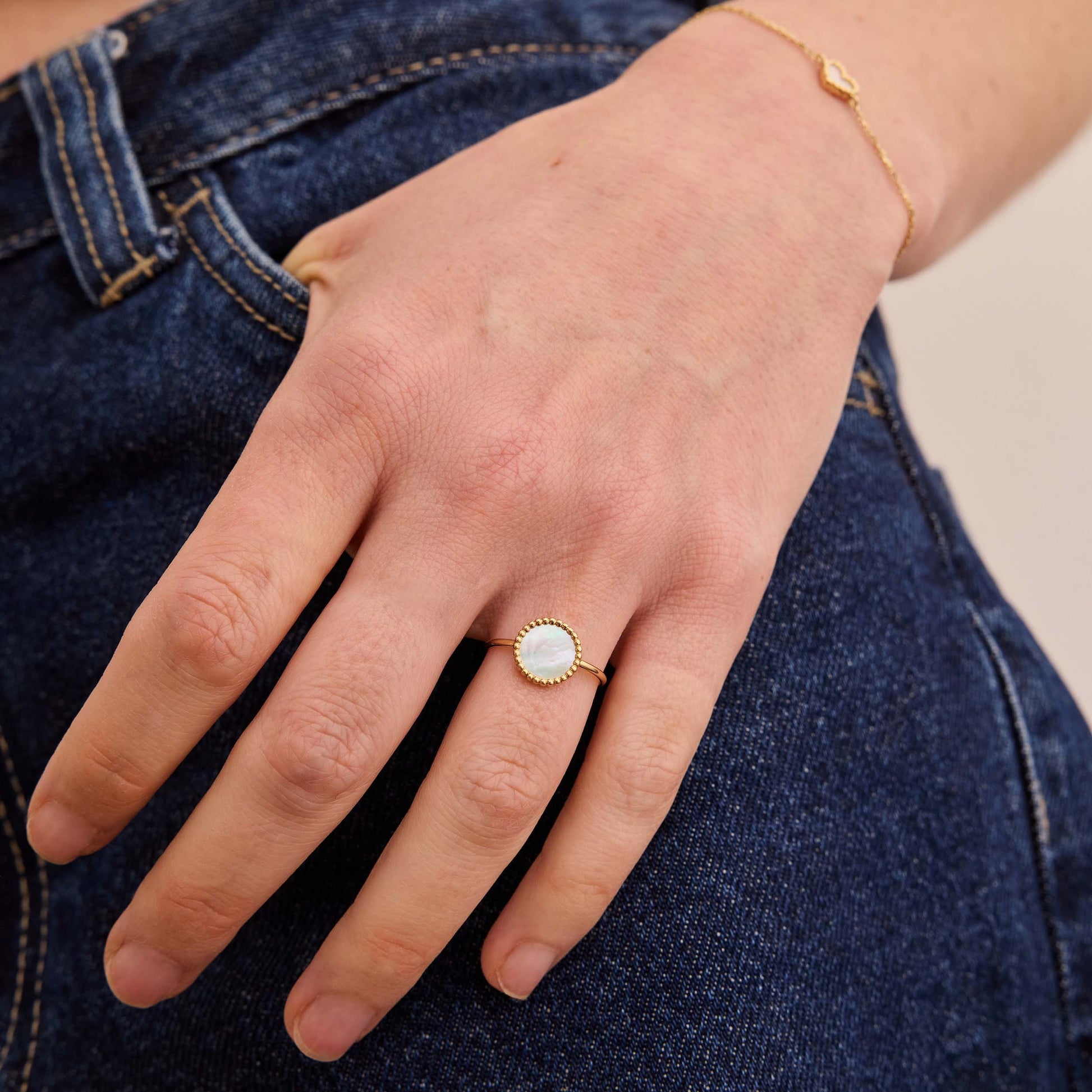 Bague Nuances nacre - Or jaune 18 carats