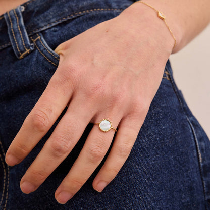 Bague Nuances nacre - Or jaune 18 carats