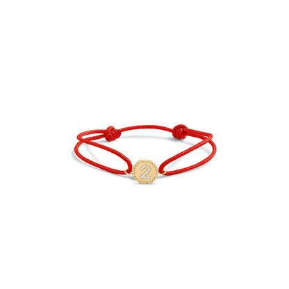 Bracelet cordon Numérologie perles d'or