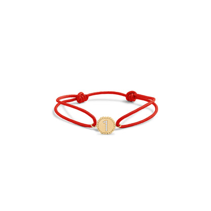 Bracelet cordon Numérologie perles d'or