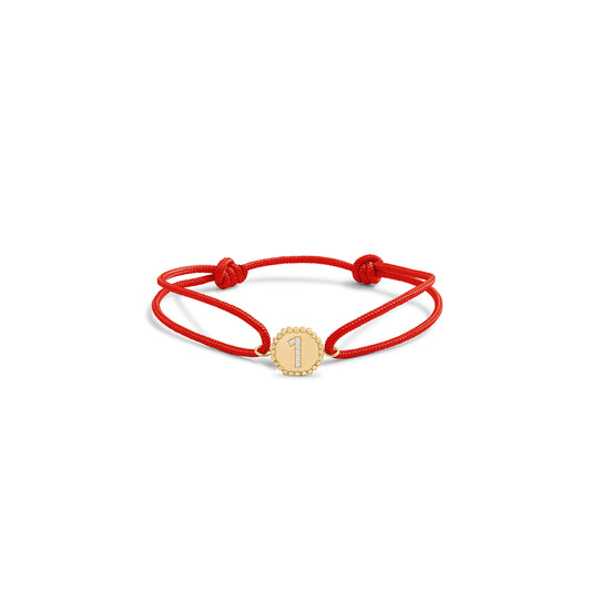 Bracelet cordon Numérologie perles d'or