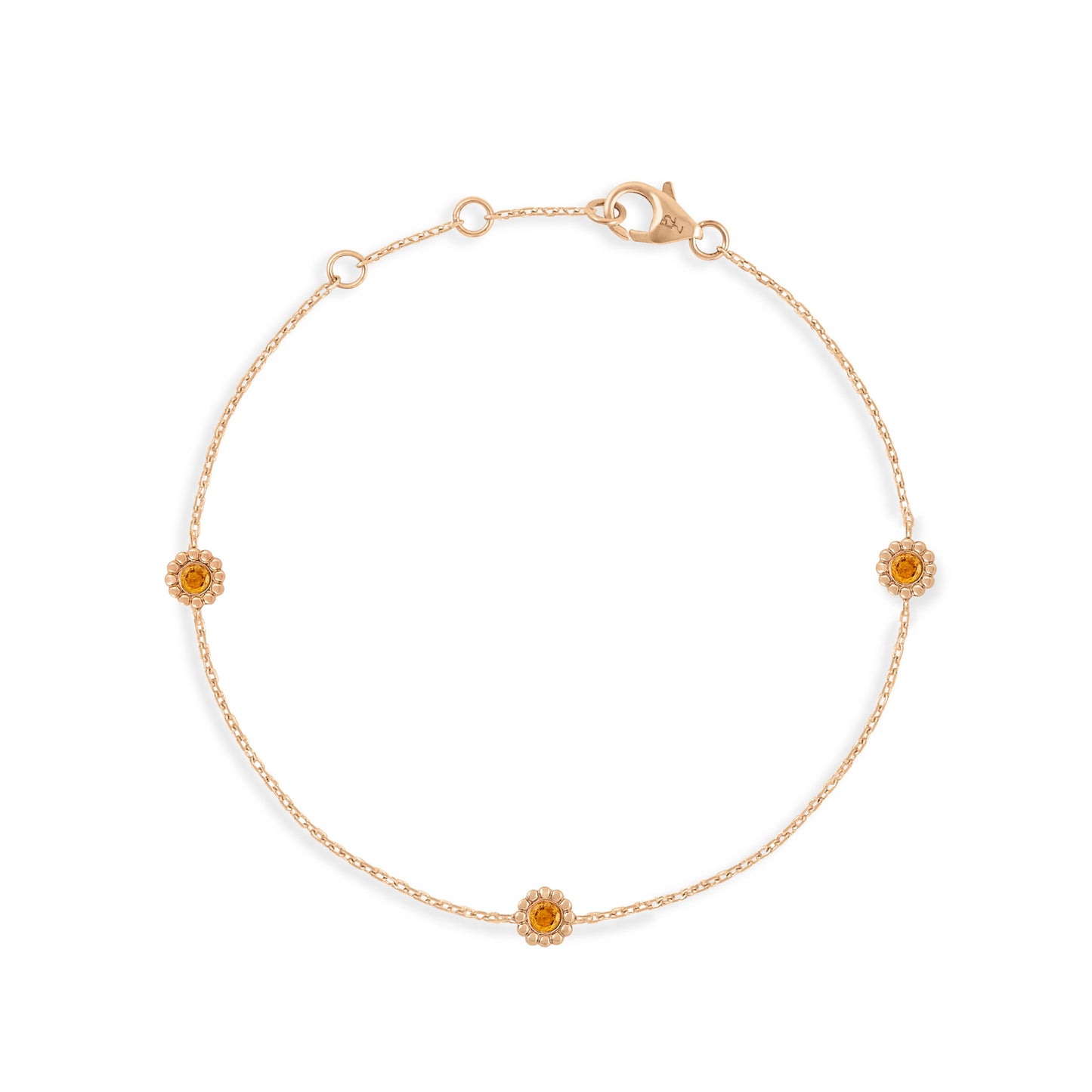 Bracelet Marguerite saphir orange
