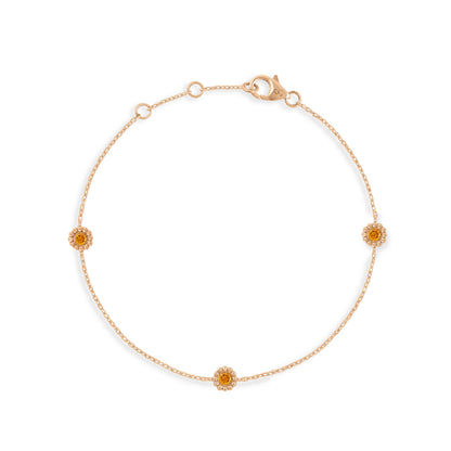 Bracelet Marguerite saphir orange