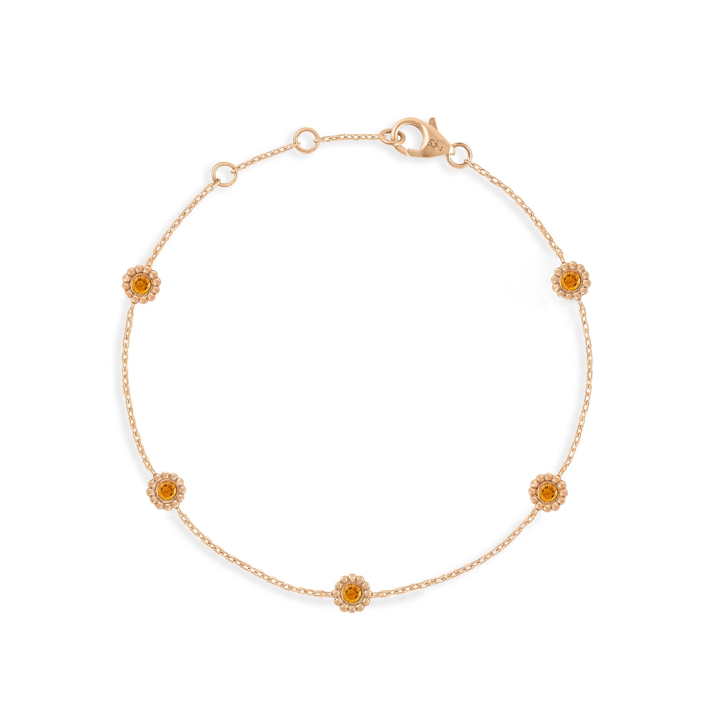 Bracelet Marguerite saphir orange