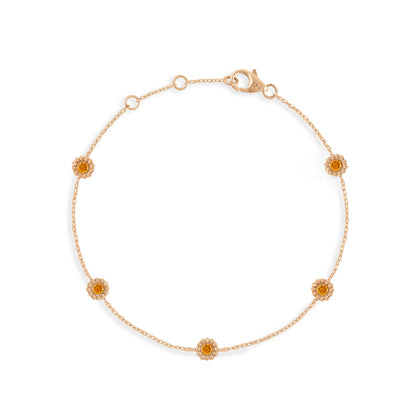 Bracelet Marguerite saphir orange