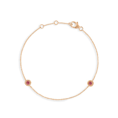 Bracelet Marguerite saphir rose