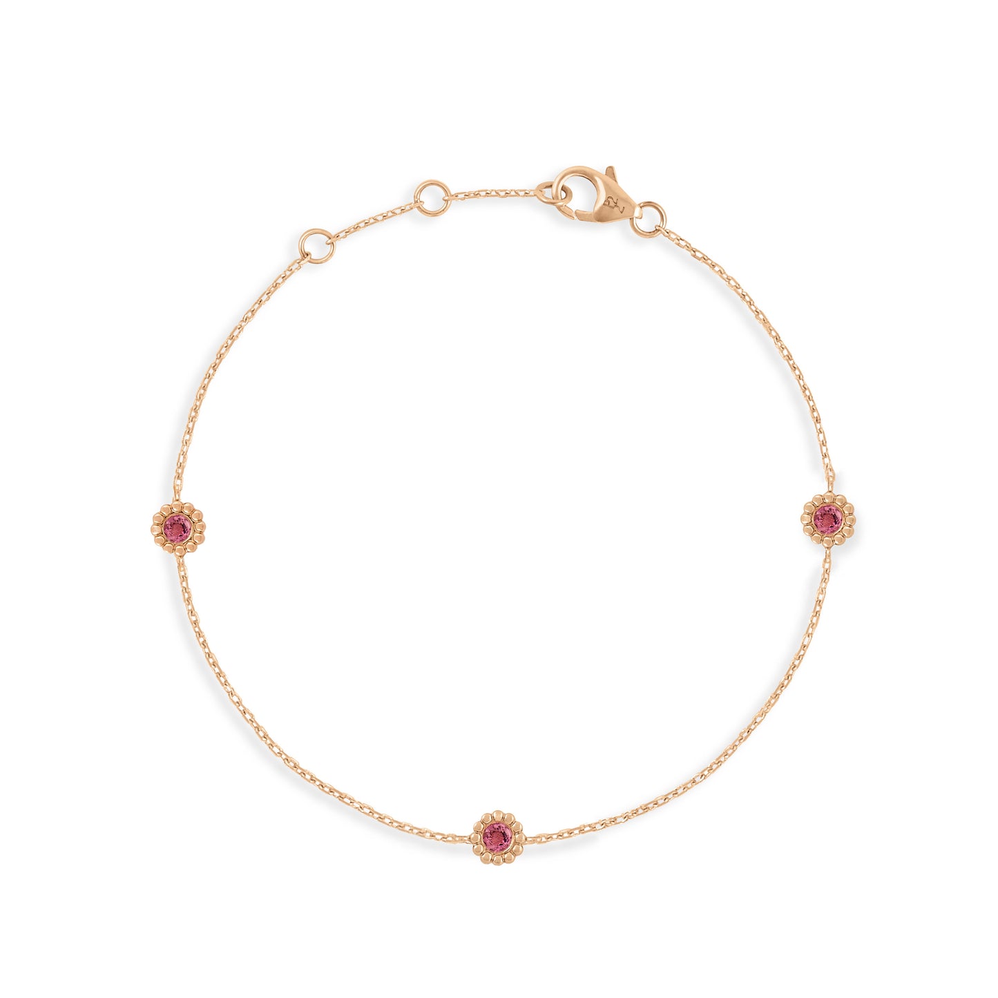 Bracelet Marguerite saphir rose