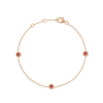 Bracelet Marguerite saphir rose